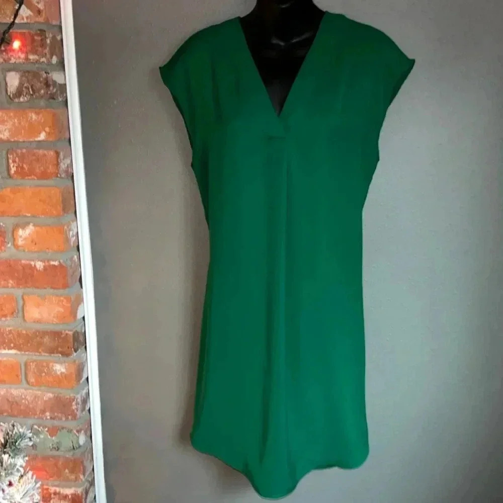 Worthington Emerald Green shirt dress shift Size S no belt included